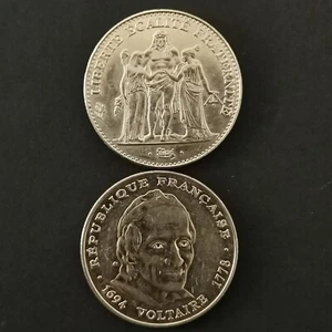 LOT 2 * 5 FRANCS 1994 VOLTAIRE & 1996 HERCULE FRANCE / REF. LOT N° 64 - Picture 1 of 2