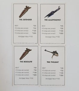 Monopoly Star Wars Clone Wars 2008 Ersatzteil 4 Schiff (Eisenbahn) Urkunde Karten - Bild 1 von 7