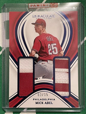 Mick Abel 2023 Immaculate Prime Rookies Materials Blue Dual Patch Card S/N#03/15