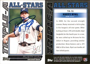 Rusty Ryal Signed 2010 Topps Pro Debut #TA-16 Card Reno Aces Auto AU