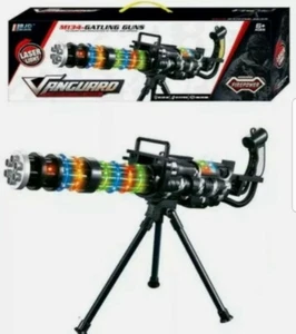 LARGE KIDS LASER GATLING GUN TOY LED LIGHTS SOUND VIBRATION GUN GIRLS BOYS TOYS - Picture 1 of 1