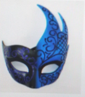 Elegante Sexy Máscara de Lentejuelas, Halloween, Cosplay Azul Real y Negro  Foto 1 de 4