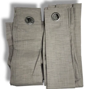 Keeco Gray Curtain Panels Set of 2 Textured Weave Grommet 50 inch x 83.9inch - Picture 1 of 10