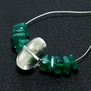 Cristal Cuarzo Suave Rondelle Verde Ónix Cuentas Briolette Piedras Preciosas Sueltas Naturales - Imagen 1 de 6