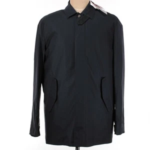 Luciano Barbera NWT Wool/Nylon/Silk Blend Overcoat Size 58 XXXL in Solid Navy - Picture 1 of 9