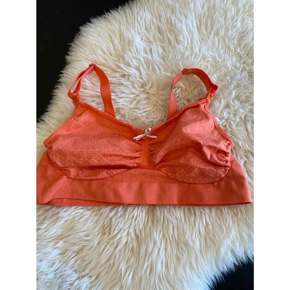Anita Seamless Stretch Nursing Maternity Bra Size Small Orange Dot 5097 - Image 1 of 4