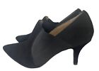Ellen Tracy Banner Black Suede Leather Ankle Boots Stretch Arch Women’s Sz 10 M