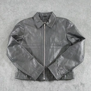 Chaqueta de cuero Max para mujer Reino Unido 14 negra cremallera completa - Imagen 1 de 11
