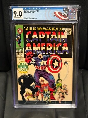 Captain America #100 -First Issue- CGC 9.0 Marvel 1968 - Custom Label - Image 1 of 2