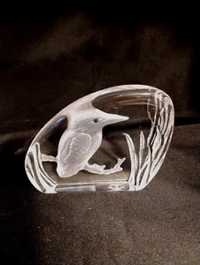 Wedgwood Crystal Hummingbird Paperweight Deep Etched The Danbury Mint Decor - Picture 1 of 10