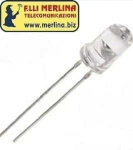 DIODI LED 5mm LUCE 4500K VF.3.0 - 3.2V BLISTER 50 PEZZI OPTOELETTRONIC - Foto 1 di 3
