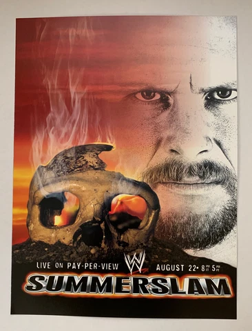 WWF WWE Poster Print Stone Cold Steve Austin  SummerSlam 1999 8/22/99 12” x 16” Cover
