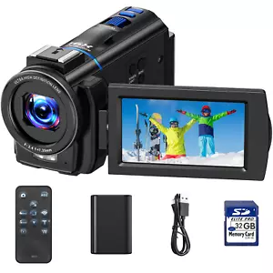 🔥4K Video Camera 48MP Camcorder 16x Digital DV Zoom IR Night Vision Touchscreen - Picture 1 of 7