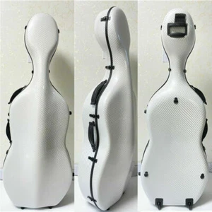 White stripe carbon fiber composite material cello case 4/4,light in weight - Picture 1 of 2