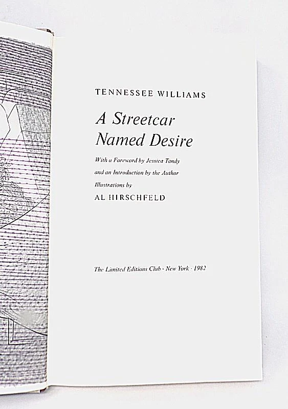 WILLIAMS - STREETCAR NAMED DESIRE-LIMITED EDITIONS CLUB -HIRSCHFELD ILLUS.-FINE - Image 1 of 1