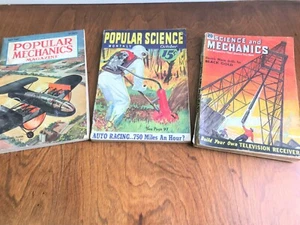 3 Issues Vintage Science and Mechanics Popular Mechanics Popular Science  - Picture 1 of 12