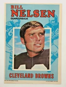 1971 TOPPS Football Pin-Ups Poster Bill Nelsen QB Cleveland Browns #16 - Picture 1 of 2