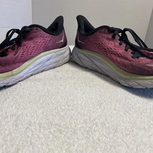 Size 8 W- Hoka One One Clifton 8 Ibis Rose Pink Green - Picture 1 of 8
