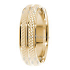 14K Gold Mens Wedding Bands Rings Unique Texture His Hers Wedding Band Ring Sets