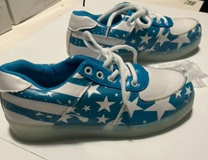 American Flag Style Led Light Up Shoes Size 6 - Picture 1 of 8