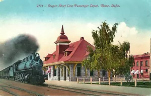 Postal Idaho ID Oregon Línea Corta Depósito de Pasajeros Boise ID Ferrocarril Trenes A08 - Imagen 1 de 2