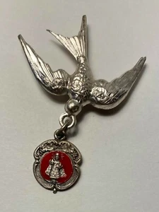 Broche prendedor paloma Jesús niño de Praga de metal antiguo vintage - Italia - Imagen 1 de 2