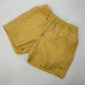 Polo Ralph Lauren Board Shorts Men XL Yellow Mesh Lined Swimwear Logo Drawstring - Picture 1 of 10