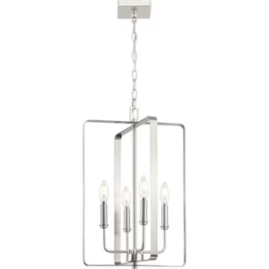 PROGRESS LIGHTING McColl 4-Light Brushed Nickel Dimmable Chandelier - NEW! - Picture 1 of 10