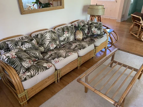 Vintage Rattan Sofa Cover