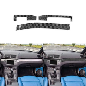 4Pcs Carbon Fiber Interior Dashboard Panel Cover Trim For BMW 3 Series M3 E46 - Foto 1 di 12