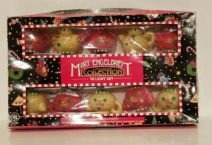 Vintage Maria Engelbreit Teekanne Weihnachtsbaumbeleuchtung 10 rot/gelbe Teekannen - Bild 1 von 3