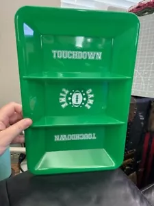 Green Football Touchdown Plastic 3 Compartment Catering Serving Tray 9.5"x14.25" - Picture 1 of 2
