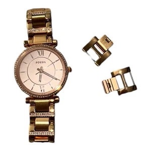 Fossil Carlie Dreizeigeruhr roségoldfarben Edelstahl - Bild 1 von 19