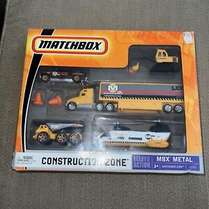 MATCHBOX CONSTRUCTION ZONE-  8 PIECE SET - “NEW" in Sealed Box HELICOPTER