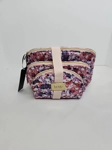 Nicole Miller Travel Cosmetic Toiletry MakeUp Zippered Tote Bag 3PC Gift Set New - Picture 1 of 7