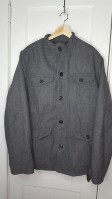 OLD NAVY Wool Blend Jacket Coat Mens Size XL Charcoal Gray Full Zip  Pockets - Image 1 of 4