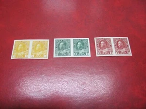 CANADA Unitrade #136-38 IMPERF PAIRS, 1 CENT NG, 2 CENT VF NH, 3 CENT LH MINT - Picture 1 of 2