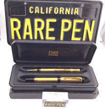 PARKER DUOFOLD CENTENNIAL Gold Plated Gordon Fountain Pen Pencil 18K F Nib NEW