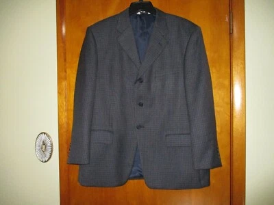 Chaqueta deportiva LINEA UOMO - talla 44 corta - azul a cuadros 3 botones Foto 1 de 4