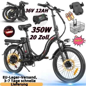 E-Bike 20 Zoll 350W Elektrofahrrad E bike Klappbar 36V Moped 25km/h E-City Bike - Bild 1 von 24