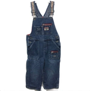 Rare Radio Flyer Toddler Boy Girl Jeans Bib Long Overalls Wagon Details Sz 3T - Imagen 1 de 9
