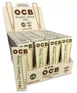 😎 OCB UNBLEACHED ORGANIC CONES ✨ MINI SIZE ✨ 32 PK PER BOX 10 CONES PACK - Picture 1 of 14