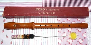 Collezionismo! RARITÀ! HERO SCHOLAR flauto dolce soprano, manico barocco! - Foto 1 di 7