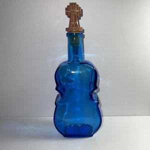 Cobalt Blue Violin Wheaton Decanter Glass Vintage Collectible Glassware - Picture 1 of 5