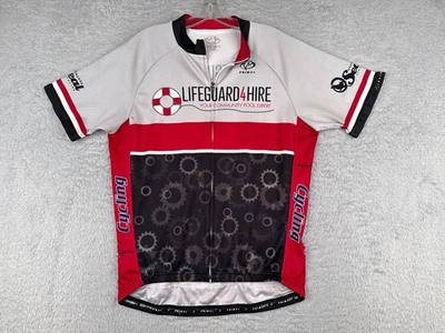 Primal Cycling Jersey Adult 2XL XXL Red Gray Full Zip Short Sleeve Polyester - Image 1 of 4