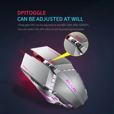 G7 Wired Gaming Mouse Ergonomic Design 7 Buttons 3600 DPI USB Connection - Image 1 of 4