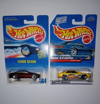 Lote x2 Hot Wheels LEXUS SC400 '92 Coleccionista #264 Borgoña 5 Puntos y '00 #11 Amarillo Foto 1 de 4
