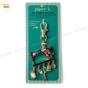 NWT Piper K Sewing Machine & Accessorie Keychain Bag Charm - Picture 1 of 3