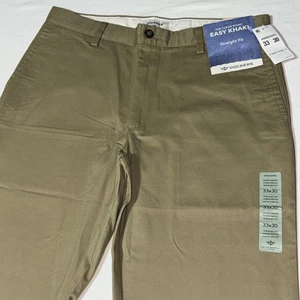 Dockers Pants Men's 33x30 Clean Easy Khaki Straight Fit Flat Front Beige Tan NWT - Picture 1 of 12