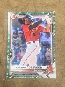 2021 Bowman Prospects Camo Kristian Robinson #BP-136 Arizona Diamondbacks - Picture 1 of 2